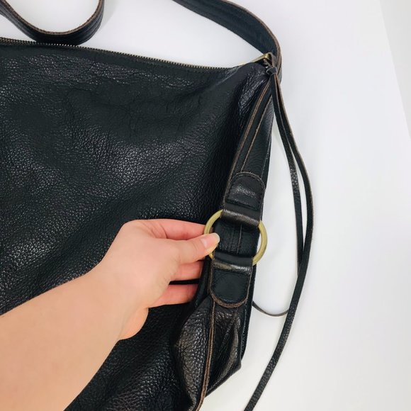 Banana Republic Brown 100% Leather Curved Hobo Bag - Picture 3 of 9